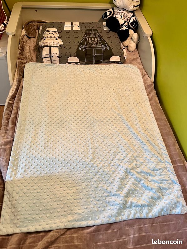 Couverture en microfibres pour Bébé- Bleu ciel (image 4)