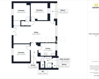 Appartement 235 000 € - 73 m²