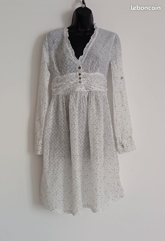 Robe été manches longues – Made in Italy – Soie & coton – Style romantique (image 1)