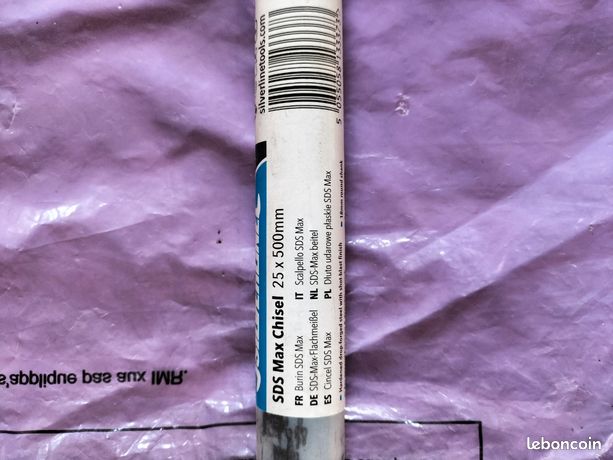 Burin Plat SDS MAX 25 X 500 Mm Silverline - Pour Marteau-piqueur, Neuf Dans Son Emballage (réf. 06482)