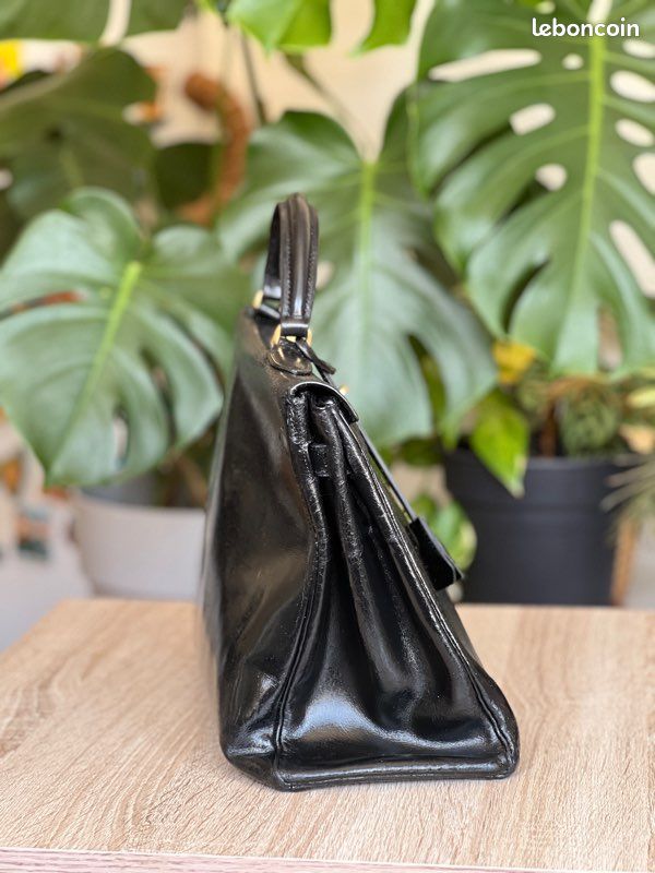 Hermès Kelly 32 noir vintage 1949 – cuir Box (image 3)