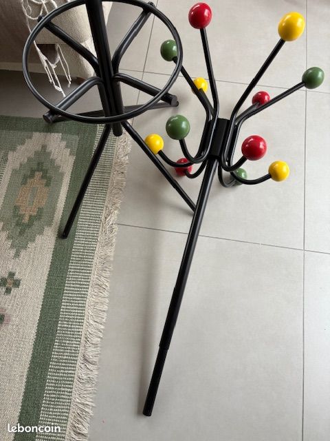 Portemanteau " perroquet" vintage 12 boules colorees (image 3)