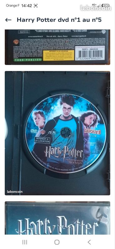 Lot Intégrale Harry Potter DVD — Films 1 à 5 (Très bon état) (image 10)