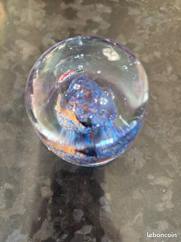 Figurine Verre Soufflé Main Vagues Océan – Presse-Papier, Déco Bureau & Aquarium, Cadeau Amoureux De La Mer