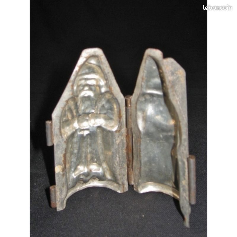 Ancien Moule à Chocolat En Métal étamé - Père Noël - Collection Art De La Table