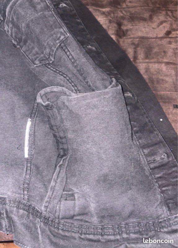 Veste jean Pull&Bear – M – noir délavé – look streetwear (image 3)