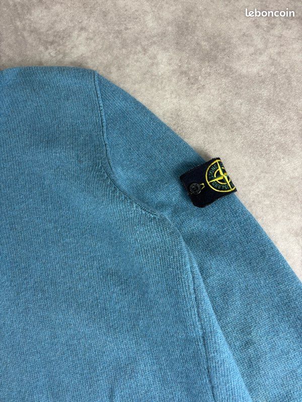 Pull 1/4 Zip col camionneur Stone Island Bleu taille XL (image 4)