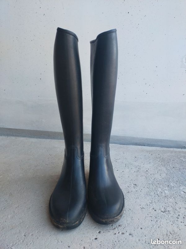 Bottes D'équitation En Caoutchouc Noir – Taille UK 5 (Très Bon état, Unisexe) – Faire Offre