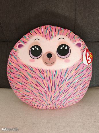 TY Squish-a-Boos – Coussin Hildee Le Hérisson 40cm – Microfibre Luxe – Doux Et Moelleux – Dès 3 Ans