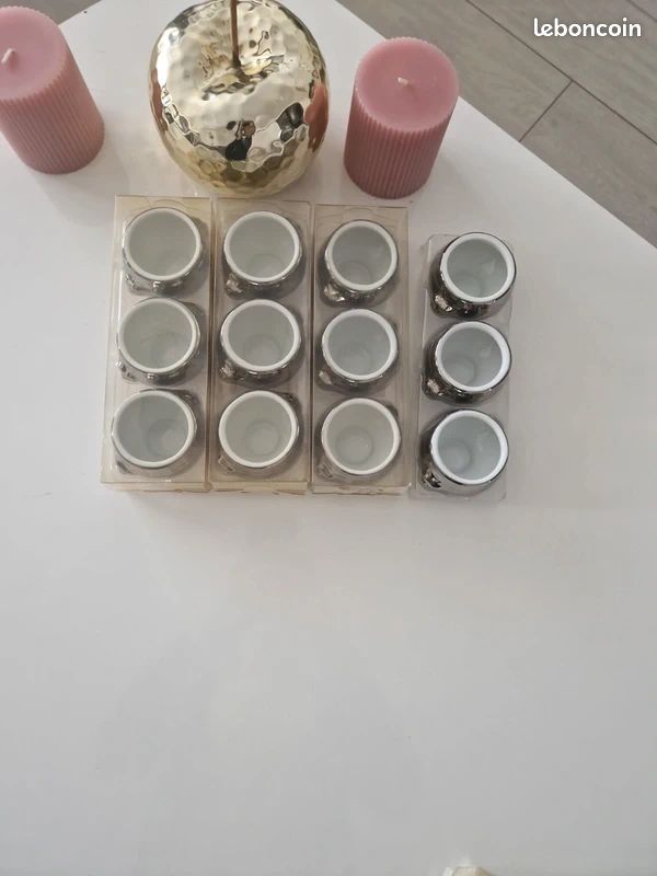 Lot de 12 verrines Argenté - Faïence (image 6)