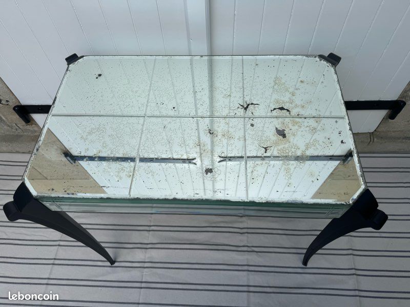 Table basse vintage miroir et noir (image 6)