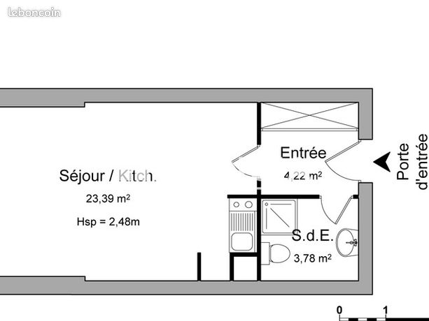 Appartement 1 pièce(s) 31 m²à louer Dammarie-les-lys