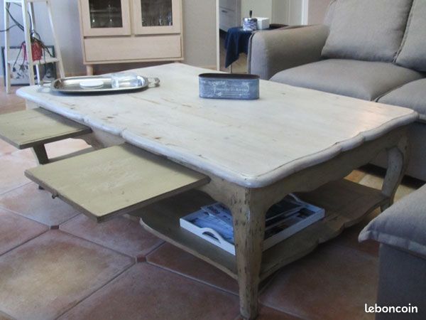 Table basse de salon en pin massif de marque Intériors (image 2)