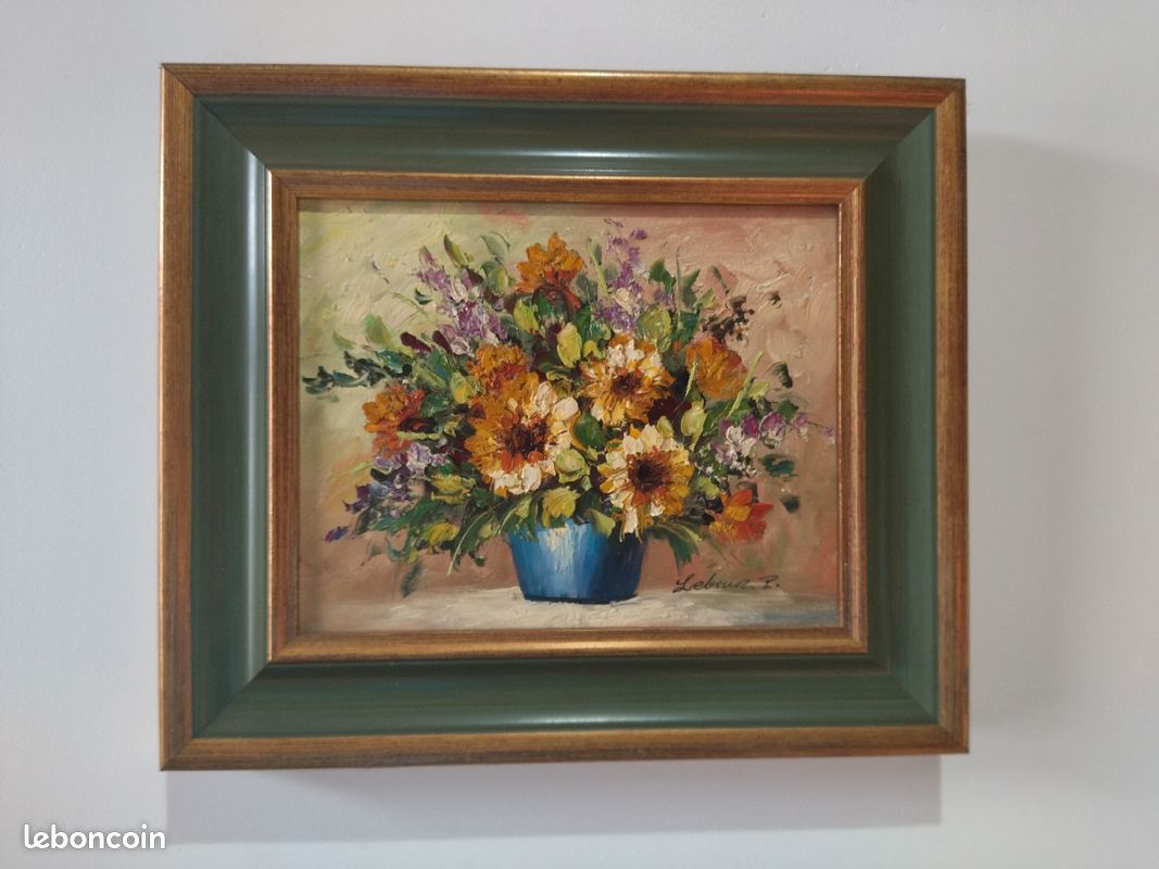 Tableau fleur huile (image 4)
