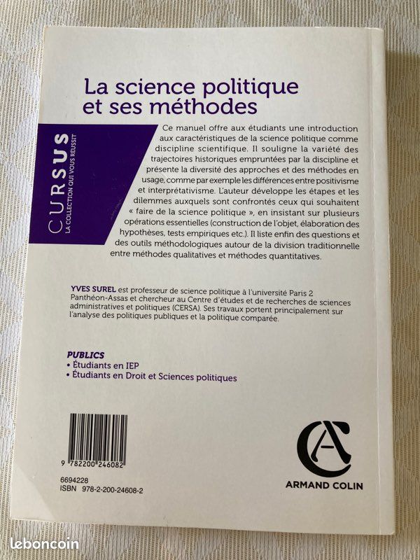 Livre La science politique et ses méthodes - Y. Surel (image 2)