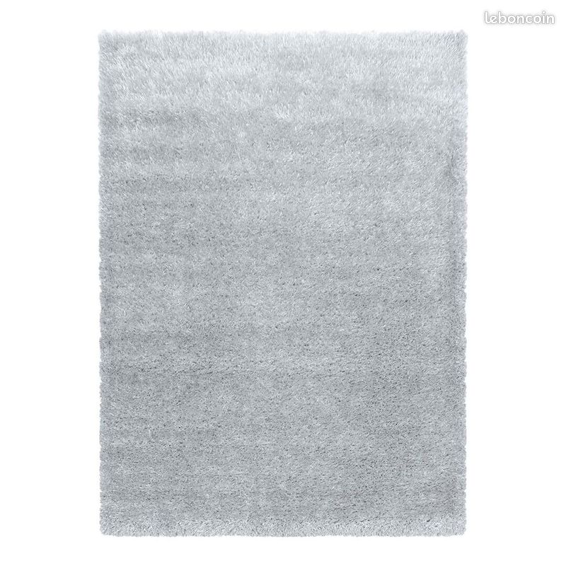 Tapis à poils longs doux uni Soda Argenté 160x230 (image 1)
