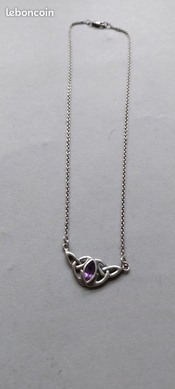 Collier Chaîne En Argent Massif 925 Moderne - Poids 32 Grammes - Occasion