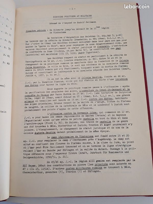 L'EPOQUE ROMAINE EN SUISSE, Cahier 4 dans Répertoire de Préhistoire et d'Archéologie de la SUISSE, 1962 (image 5)
