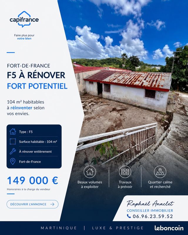 Maison 5 pièces 103 m² · à Fort-de-France · 103 m² · 149 000 €