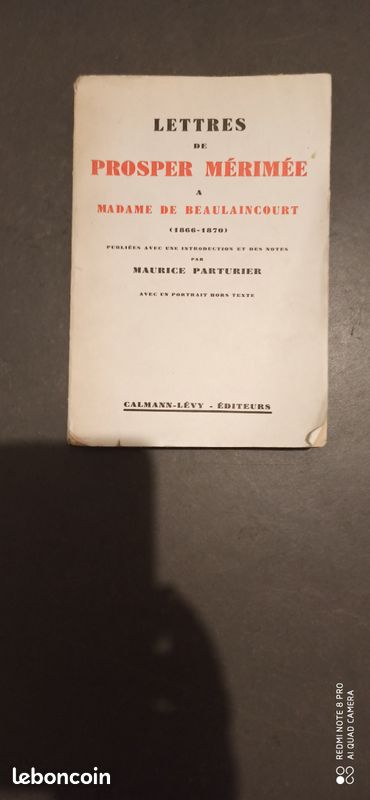 Lettres de Prosper Mérimée à Mme de Beaulaincourt (image 2)