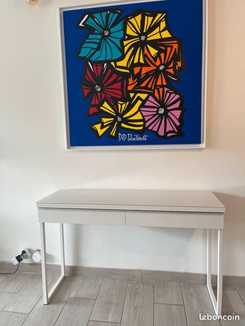 BESTÅ BURS Bureau, brillant blanc, 120x40 cm - IKEA