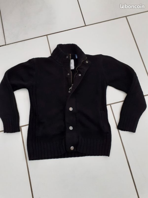 Gilet Court Okaïdi Pour Fille 10 Ans - Occasion Très Bon état, Manches Longues, Noir