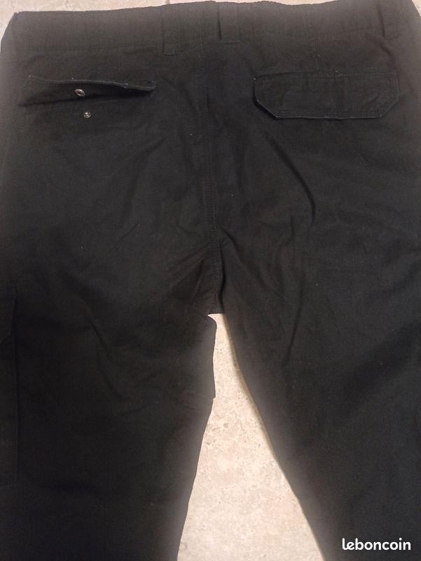 Pantalon coton noir homme (image 2)