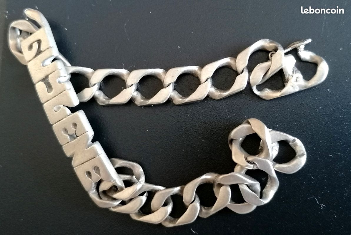 Gourmette Bracelet Argent Sterling - Années 1980/1990, Sans Marque