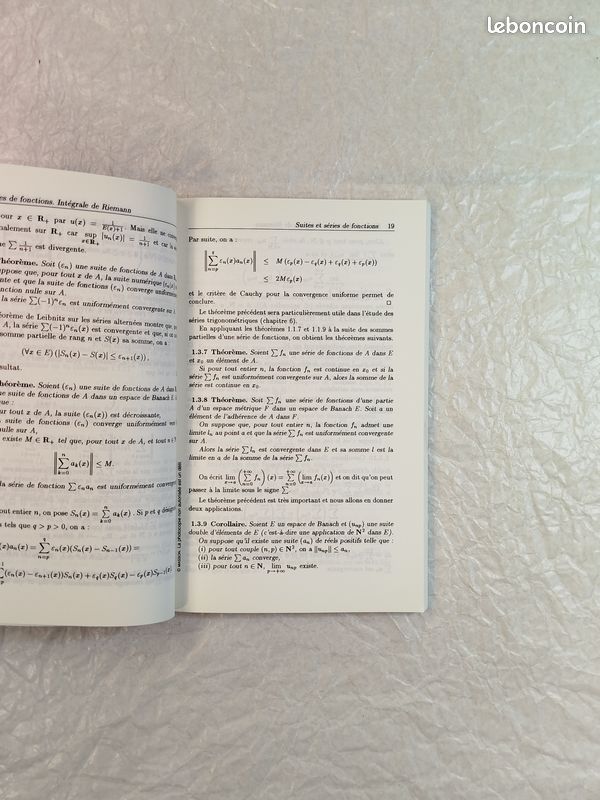 Séries de Fonctions - Intégrale de Riemann ( Françoise Boschet ) / Masson / 1995 (image 3)