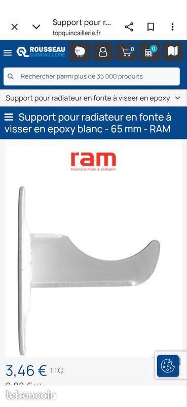 Support à visser pour radiateur en foute (image 4)