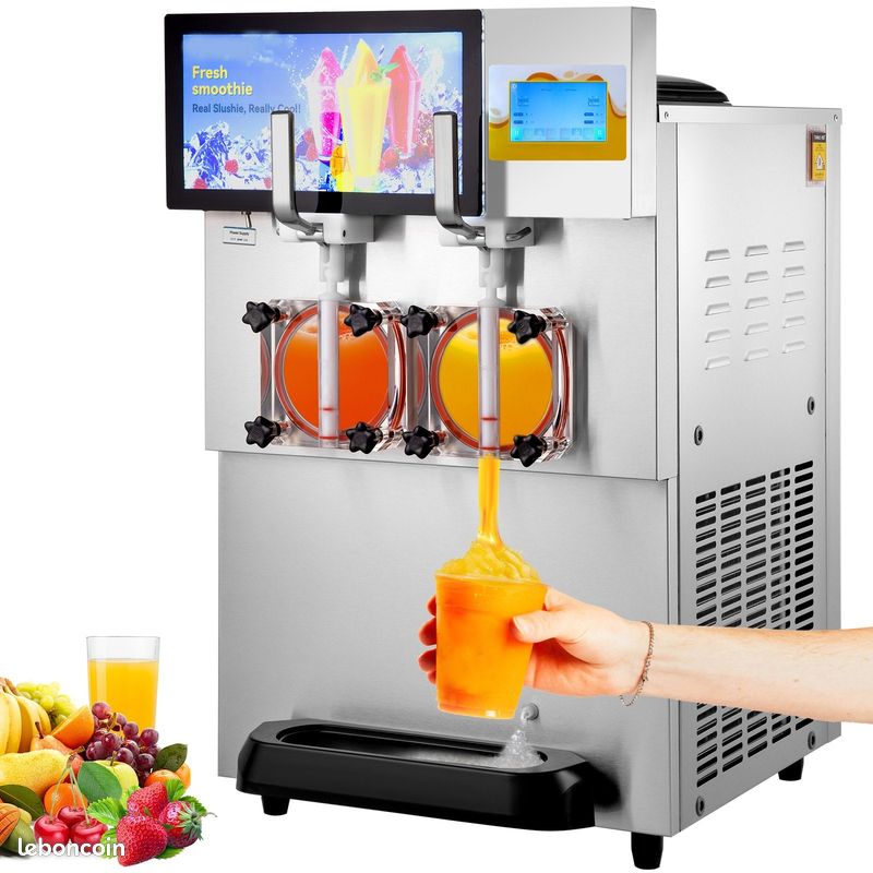 MACHINE A SLUSHIES & MARGARITAS 2 x 8L 1220 Watts INOX GRAND DEBIT NEUVE (image 2)