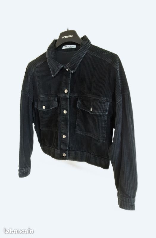 Veste velours noir Pull Bear Vêtements