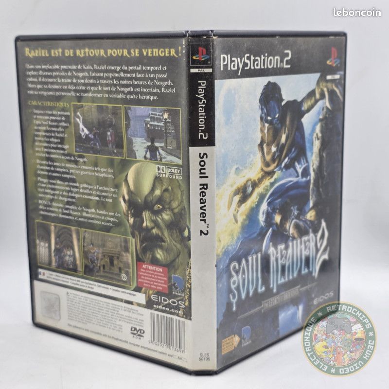 Jeu PS2 Soul Reaver 2 - Version Française Complète - Boîtier, Notice, Disque En Très Bon état