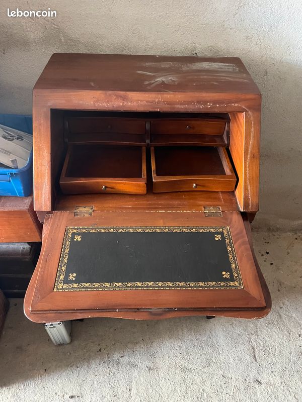Secrétaire à abattant style Louis XV bois massif (image 6)
