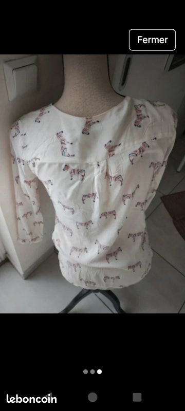 Haut Zara Femme Taille S - Couleur Blanc, état Impeccable, Occasion Très Bon état