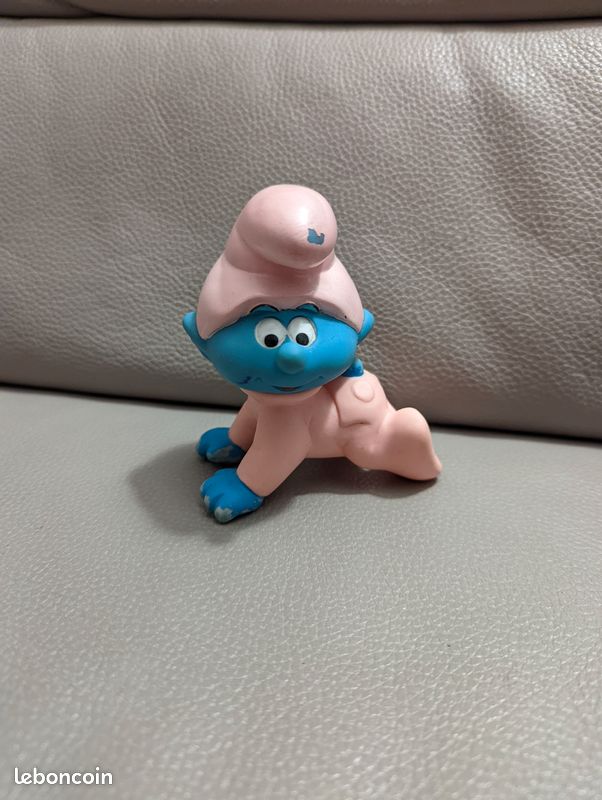 Pouet schtroumpf 1991 peyo rose 11 cm la tête tourne (image 1)
