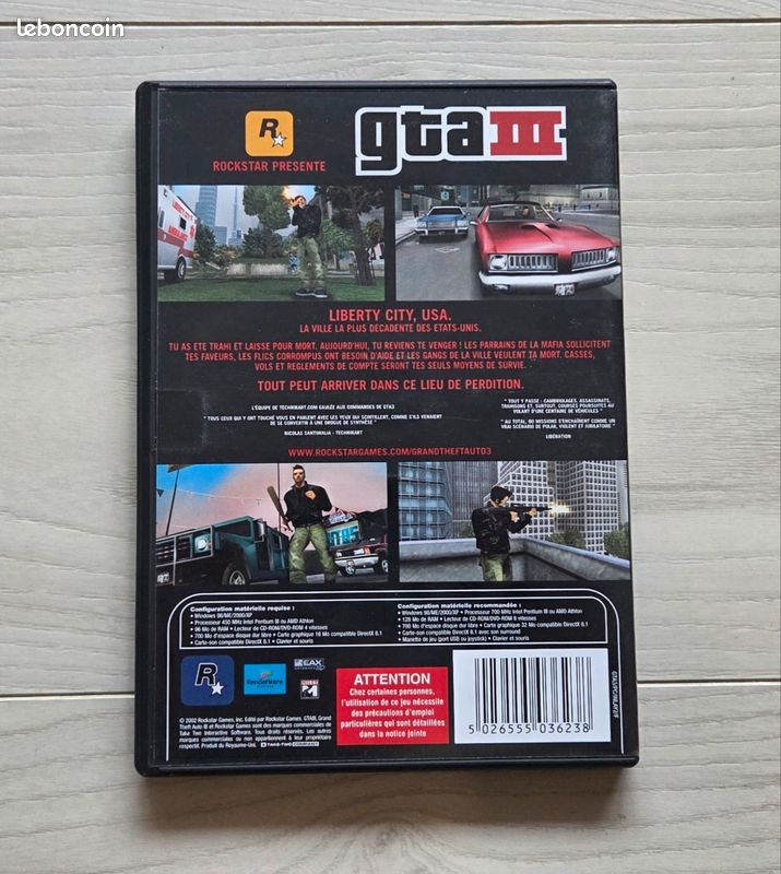 Grand Theft Auto III PC GTA Complet 2 CD Just for Gamers Jeu Français