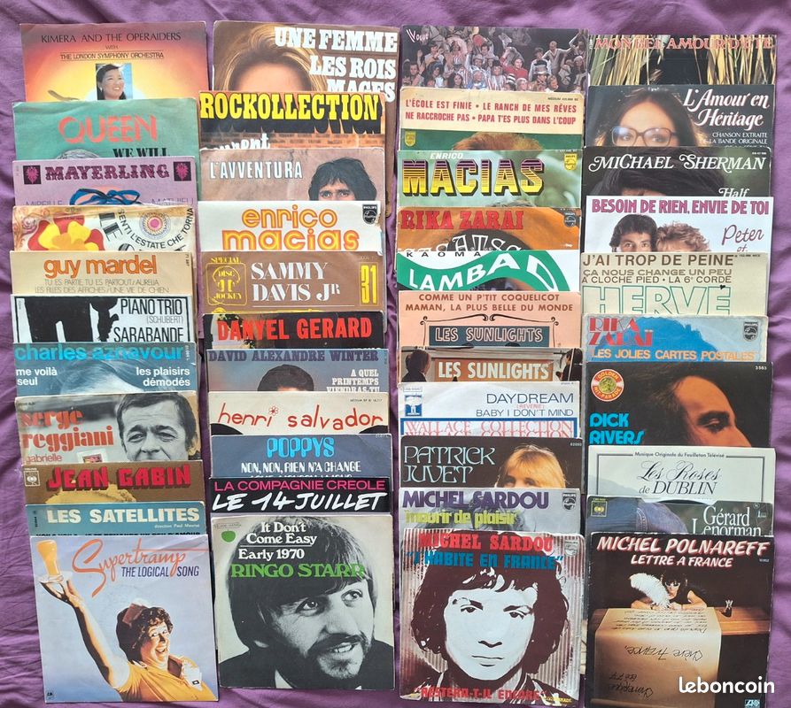 43 disques vinyles 45 tours (image 1)
