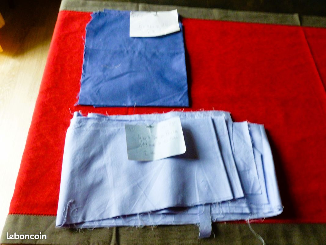 Coupons de tissu bleu uni patchwork (image 1)