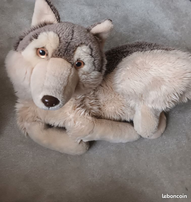 Loup Blanc Peluche Peluche Loup Blanc Équipement Bébé