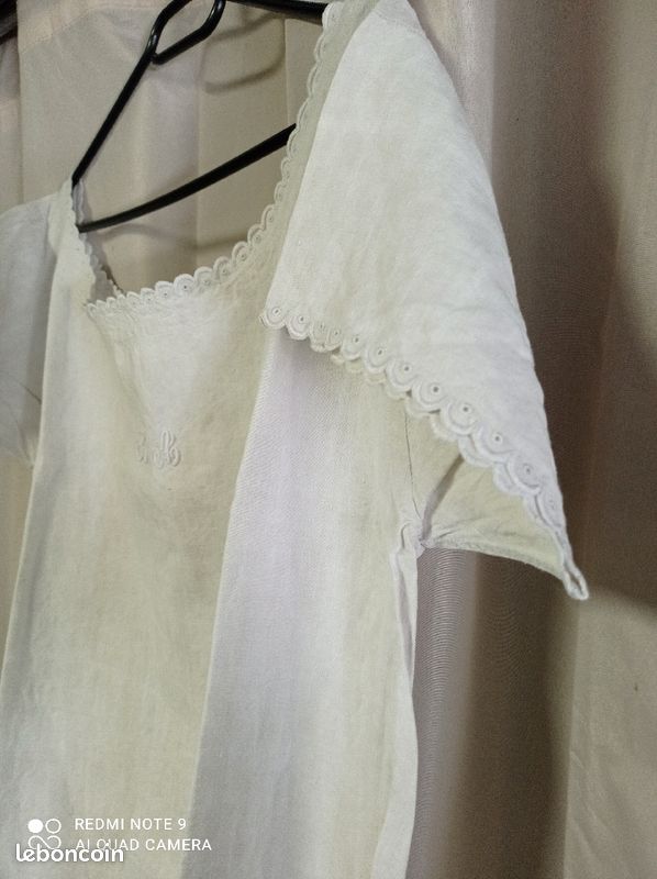Chemise de nuit ancienne toile de lin (image 4)
