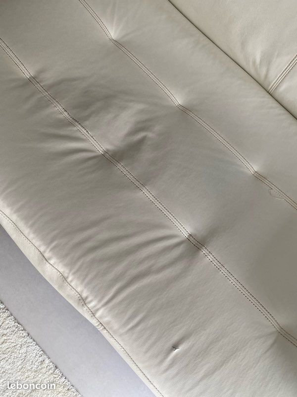 Canapé cuir blanc (image 3)
