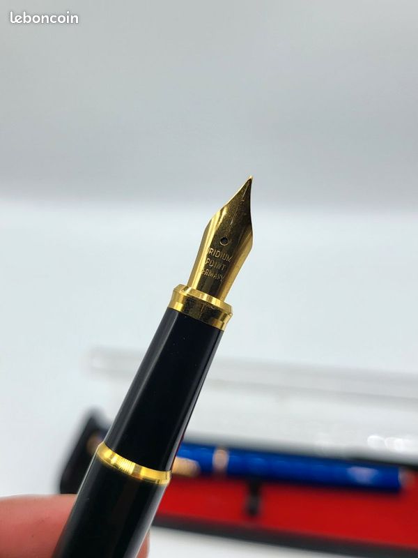 #XO - Coffret 2 stylos plume Waterman & Lip noir bleu finitions dorées vintage (image 5)