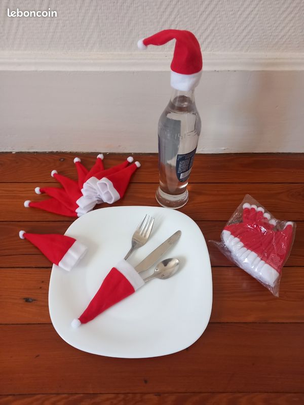 Lot De 10 Mini Bonnets De Noël Pour Décoration De Noël [L42