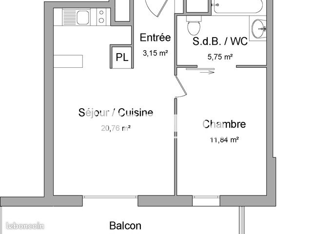 Appartement 2 pièces 41 m² · à Toulouse · 41 m² · 568 €