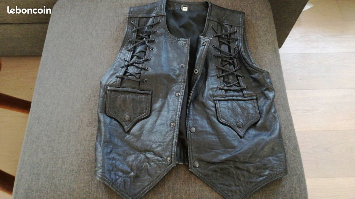 Gilet cuir taille 36/38 femme - Équipement moto
