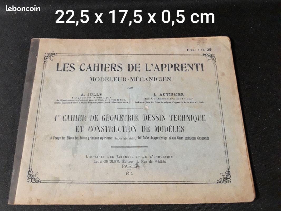 Livre ancien les cahiers de l'apprenti 1913 (image 1)