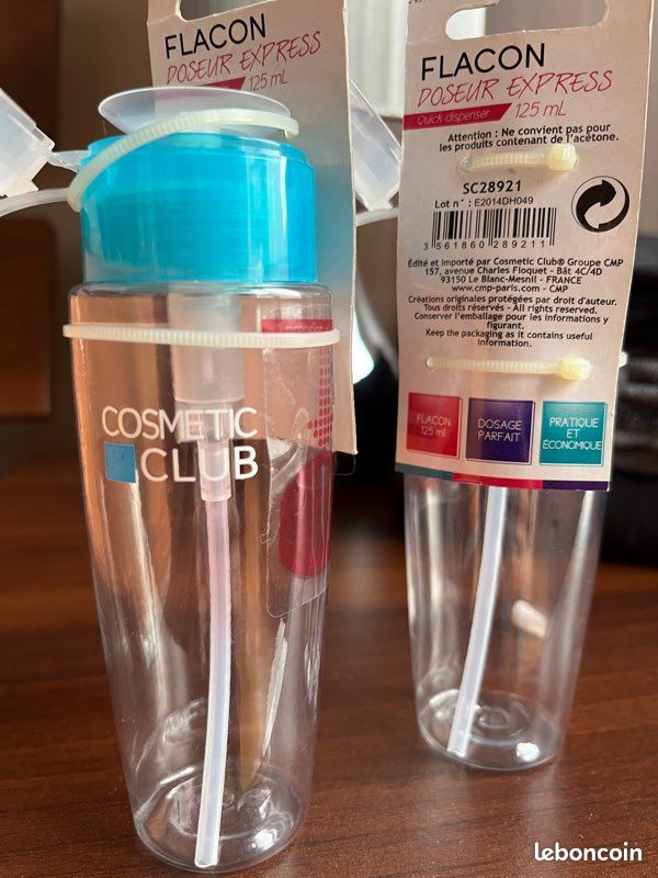 2 flacons doseur cosmetic club pour voyages 125Ml neufs (image 6)