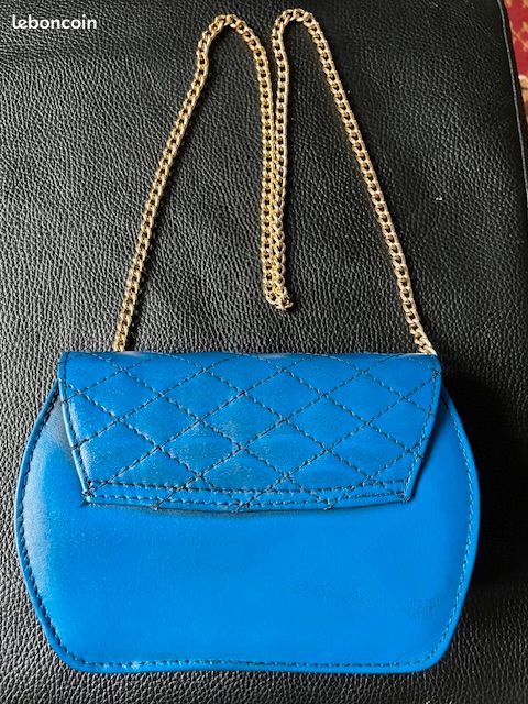 Sac à main cuir bleu (image 2)