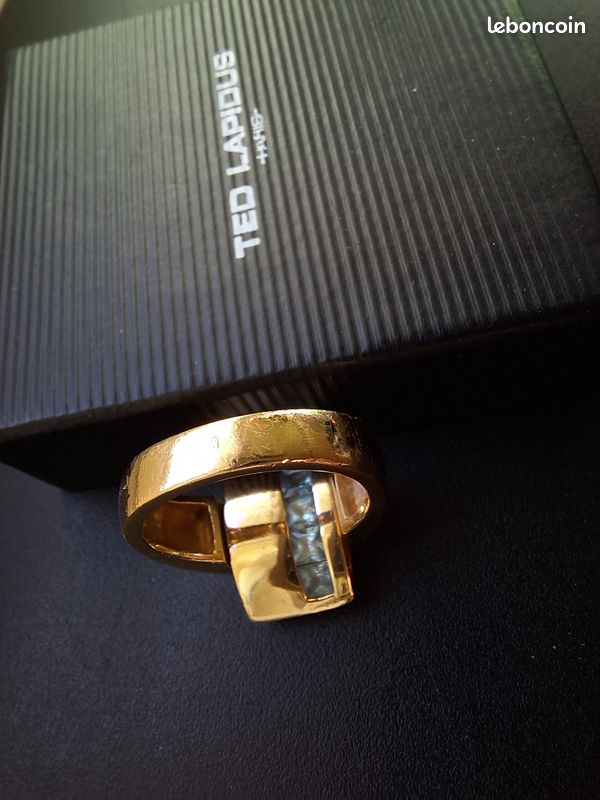 Bague Ted Lapidus Paris Plaquée Or - Taille 56 - Neuf Sans Boîte - Idée Cadeau Noël